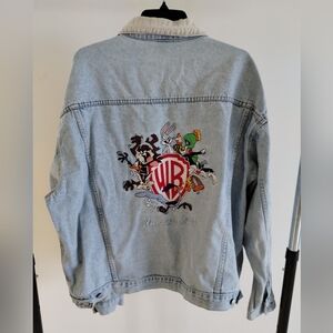 Looney Tunes Warner Bros Studio Store Denim Jean Jacket XXL Taz Bugs VTG 1998